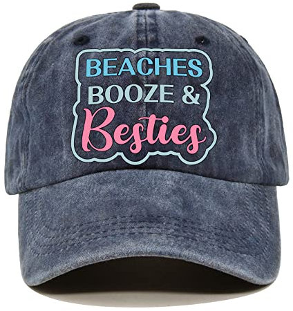 Pishovi Beaches Besties Baseballkappe im Used-Look, Vintage, verstellbare Baumwollkappe, Strandparty, Geschenke für beste Freunde, Reisen, Wochenende, Strand, Urlaub, Geschenke für Mutter, Schwester,