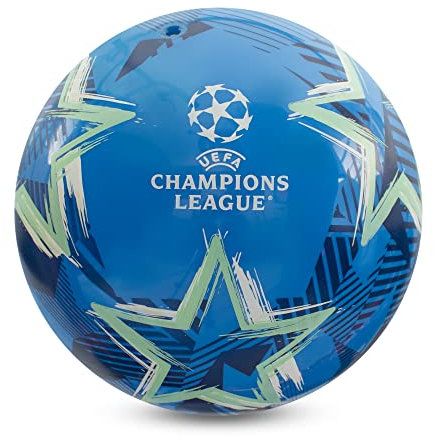 UEFA Champions League Offiziell lizenzierter Spielball, 9 Zoll, Flyaway, Merchandise, Sammlerstück für Kinder und Erwachsene, tolle Geschenkidee für Fußballfans, blau