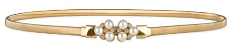 BlackButterfly Elasticizzato Metallico Catena Cintura (Oro/Strass, S)