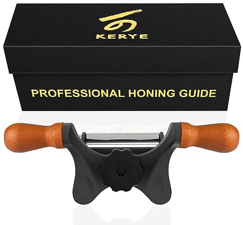 KERYE Honing Guide for Wood Chisel Set and Hand Planer, Chisel Sharpening Jig of Sharpening Stone for Woodworking Tools, Fits Chisel and Wood Planer 0.25’’ to 3’’, Gift for Men and Women-KY27, Black
