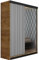KIER FURNITURE Mehrzweckschrank Malani 138 Schiebetürenschrank - Eleganter Kleiderschrank Schrank Garderobe Spiegel - Wohnzimmerschrank Schiebetüren - Eiche Craft Golden + Weiß 138x205x59 cm