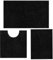 RUN HELIX Chenille Bath Mat Non Slip and Anti-Mould, Bath Mat Set 3 Piece, Shaggy Bathroom Mats, Super Absorbent Bath Mats for Bathroom, Fluffy Bathroom Mat Set with U-Shaped Toilet Rug (Black)