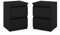 MRBLS_HOME Nachttisch 2er Set Nachtschrank Nachtkommode Modern Möbel mit Schubladen Kommode Holz Schubladenschrank für Ihr Schlafzimmer (Schwarz Matt) – 30 x 40 x 30 cm (B/H/T)