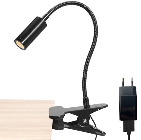 LED klemmlampe bett 3W 270lm 3000K Dimmbar Zeitgesteuert Wandmontierte Leselampe Wandleuchter Nachttischlampe gerichtete LED-Schwanenhalsleuchte für das Kopfteil des Nachttischs oder Etagenbetts