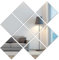 Heilmetz Lot de 8 carreaux de miroir autocollants en verre - 15 x 15 cm - Miroir à coller - HD DIY - Pour décoration murale, armoire, salle de bain, salon, chambre à coucher