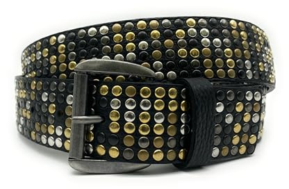 PASSIONE Herren-Gürtel (Schwarz, Taillenumfang 95cm-Gesamtmessung 110cm)
