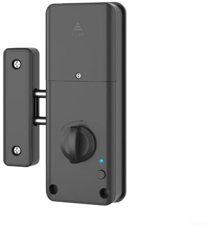 Cerradura de puerta invisible inteligente, cerradura de puerta de madera ABS sin llave, cerradura de puerta antirrobo para el hogar, hotel, oficina (cerradura tuya negra)
