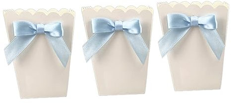 CIYODO Cajas de de Blancas Lazo 12 Piezas Recipientes para Fiestas Cumpleaños Bodas Baby Showers 10,7 X 5,5 X 7,5 Cm