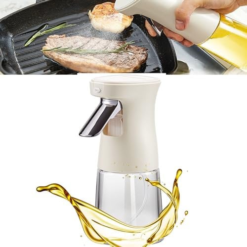 HWYYLXS 240 Ml SpeiseöLsprüHer, Glas-OlivenöLsprüHer, Geeignet FüR OlivenöL, SesamöL, AvocadoöL Und Mehr, KüChengeräT FüR Salate, Grillen, Backen In Der KüChe, Grillen,White