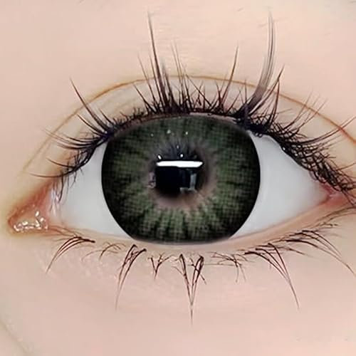 Circle Lenses braun Kontaktlinsen + Behälter I 14.5mm 1 Paar (2 Stück), weiche Linsen, natürlicher Effekt, farbige Monatslinsen ohne Stärke