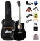 Winzz 4/4 Elektro-Akustische Gitarre, Westerngitarre Set Erwachsene Anfänger, Akustikgitarre 41 Zoll mit 4-Band-Equalizer (Dreadnought,Glänzend, Schwarz)