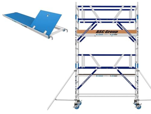 ASC Andamio rodante 75 AGS, Altura de trabajo 5,3 m 2.50 m Carbono - Andamio de Aluminio - Andamios de Aluminio