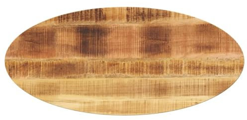 vidaXL Tischplatte, Holzplatte für Esstisch Couchtisch, Massivholzplatte Rustikales Design, Ersatztischplatte, 110x40x2,5cm Oval Massivholz Mango