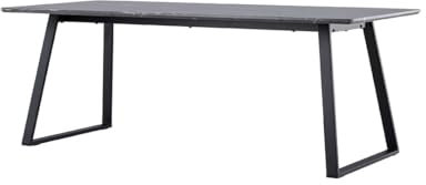 ebuy24 Malaga Esstisch Marmor dekor 90x200cm (Dunkel grau,schwarz.)