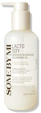 SOME BY MI Lacto Soy Sebum & Blackhead Cleansing Oil – 200ml – Koreanischer veganer Reinigungsöl-Make-up-Entferner mit Sojaextrakt & Serin – Tiefenreinigung gegen Mitesser & für die Poren