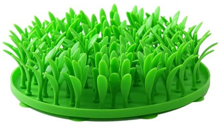 Shienfir Anti-slip Dog Interactive Toy Silicone Grass Mat for Dogs Slow Feeder Pet Food Cat Foraging Puppy Licking Green