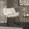 ML-Design Loungesessel Beige, Relaxsessel mit Leinenbezug und schwarzen Metallbeine, Wohnzimmerstuhl mit Armlehne und Rückenlehne, Polsterstuhl mit Kissen, Ohrensessel ergonomisch, Einzelsofa modern
