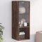 KATERYY Wandschrank mit Glastüren Braun Eichen-Optik 35x37x100 cm,Geräumiger Hängeschrank mit Glastüren für viel Stauraum im Wohnzimmer oder Büro Küchenschränke, Aufbewahrungsschränke, Schließfäch