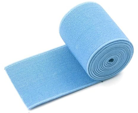 Breyhda 5 Meter 1,4 mm Dickes Gummiband, 50 mm, Dekoration, Kleidung, Gummiband, DIY-Nähzubehör,Hellblau,50mm