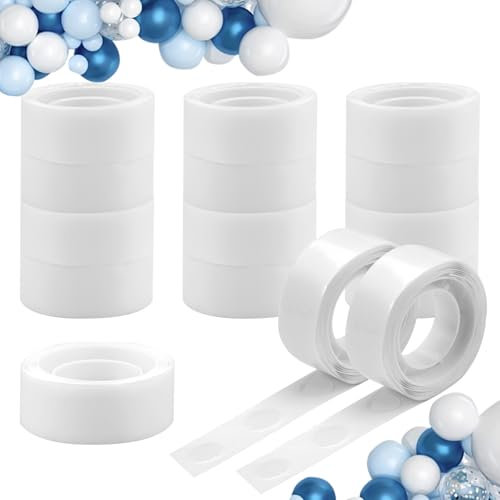 1500 Piezas Pegamento de Globos, 15 Rollos Puntos Adhesivos Doble Cara, 13 mm Puntos de Pegamento Puntos Adhesivos de Doble Adhesivos para Globos, para Bodas, Cumpleaños, Fiestas, Manualidades