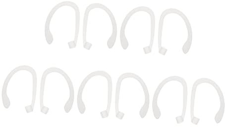 BEBEMOKO 5pairs Silicone Ear Hooks for Wireless Earphones Earpiece Holder Earbuds Ergonomic Safe Comfortable Sporty Design