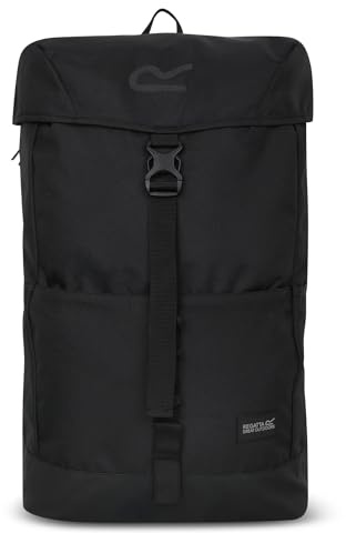Regatta Rucksack Shilton 25L mit verstellbaren Schultergurten & Rückenteil für Komfort – perfekt für Walking, Wandern, Camping und Trekking, Schwarz, L, Casual