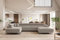 Kaiser Möbel - Ecksofa mit Schlaffunktion - Wohnlandschaft U Form - Big Sofa 345 x 202 cm - Relaxsofa, 6 Verstellbaren Kopfstützen, 2 x Bettkasten - Eckcouch Groß, XXL - Falio U II Links Kaltesbeige