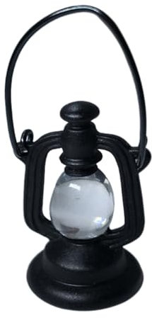 IMIKEYA Retro-petroleumlampen Miniaturmodelle Von Laternen Retro-Miniatur-kerosinlampe Mini-petroleumlampe Miniatur-Laterne Retro-lampen-Foto-Requisiten Black Legierung