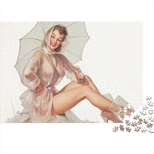 Gil Elvgren Pin-up Holz Puzzle Impossible Puzzle 1000 Teile Puzzles Für Erwachsene Klassische Puzzlespiel Schwer Pädagogisches Spielzeug Illustration Puzzel