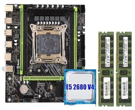 Kit Carte mère X99 LGA 2011-3 Processeur Xeon E5 2680 V4 DDR4 32 Go (2 pièces de 16 Go) Mémoire ECC 2133 MHz(Motherboard+CPU+RAM)