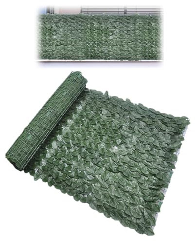 Efeuzaun künstlicher Efeuzaun Rolle Sichtschutz Kunstgrün Außendekoration aus Blättern | Efeu-Sichtschutzpaneele ausziehbar Efeu Wandverkleidung für Balkon F-