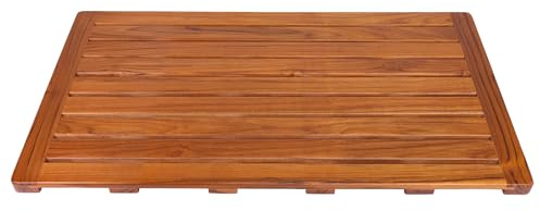 Utoplike Teak Bath Mat, Large Wood Shower Mats for Bathroom, 31.7x17.9 Sturdy Floor Mat for Indoor Spa or Outdoor
