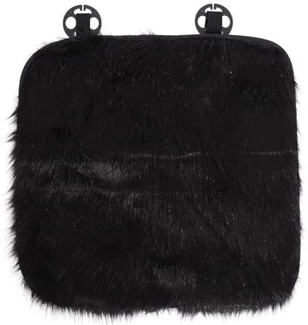 LOORGVEL Warme Plüsch Sitzmatte für Auto und Büro Schwarz Bequem zu Reinigen Feuchtigkeitsabsorbierend für Winter und Komfortables Sitzen im Auto