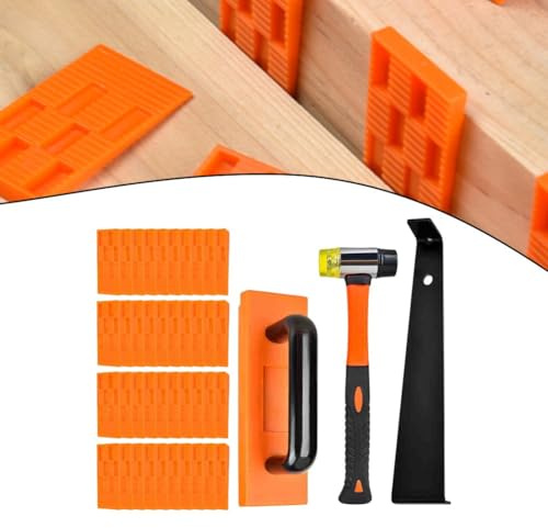 43pcs Flooring Installation Kit, Wood Laminate Laying Tools Set with Rubber Mallet Pull Bar Tapping Block Spacers for DIY Home