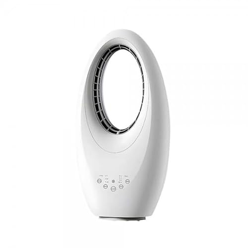 Bilake Ventilador Sin Aspas | 50W 3 Velocidades | Mando y Temporizador | Oscilante, Seguro y Silencioso (Blanco | Sin Luz Led)