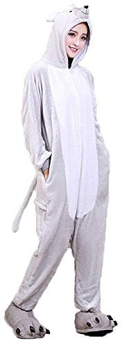 Lazutom Unisex Adult Animal Halloween Costumes Cosplay Outfit Pajamas (Mouse, L: Height from 170cm- 178 cm)