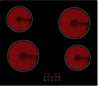 electriQ 60cm 4 Zone Touch Control Ceramic Hob