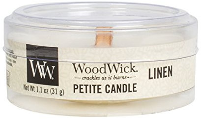 WoodWick Linen 31g - Kerze - Zylindrisch - Frisch - Dekorativ - Indoor/Outdoor - Ca. 8 Stunden Brenndauer