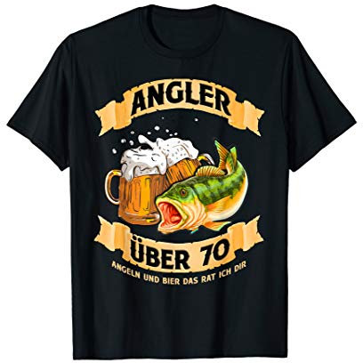 Angeln und Bier T Shirt Angler 70 Jahre alt - Fisch und Bier T-Shirt