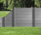 HORI WPC XXL Sichtschutz-Zaun, Steckzaun, Gartenzaun Komplettset beidseitig glatt 8x Quadr. + 8x Pf. + 1x Eck-Pf. zum Einbetonieren Zaun: Grau I Pf.: Anthrazit