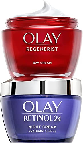 Olay Regenerist Favourites Set, Regenerist Retinol24 Feuchtigkeitscreme für die Nacht mit Retinol und Regenerist 3-Punkte Anti Aging Gesichtscreme, Feuchtigkeitscreme mit Hyaluronsäure