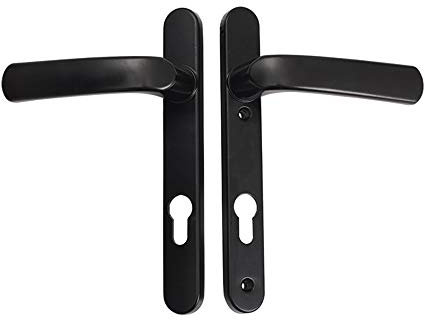 tooloflife Paire de poignées de porte extérieures en PVC blanc/noir, ressort 92PZ, double vitrage