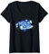 Femme Van Gogh Nuit Étoilée Célèbre Art Classique Design Élégant T-Shirt avec Col en V