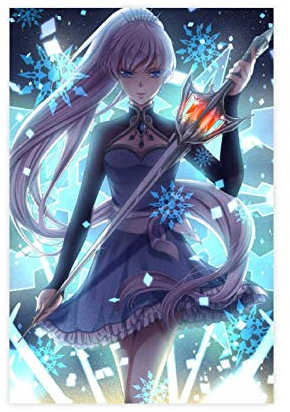 RWBY Weiss Schnee Anime Leinwand-Poster, Wandkunst, Deko, Bild, Gemälde für Wohnzimmer, Schlafzimmer, Dekoration, 30 x 45 cm, ohne Rahmen