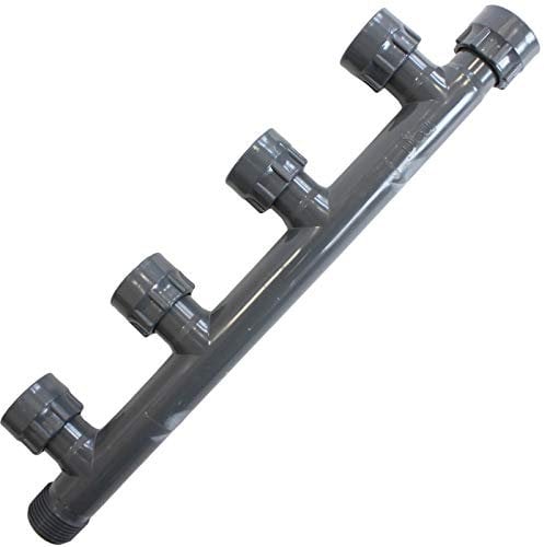 Rain 1zoll Verteiler PVC Ventilverteiler für Magnetventil Elektroventil PE Rohr Swivel Verschraubung Multi-T 2fach 3fach 4fach (Verteiler 4-fach)