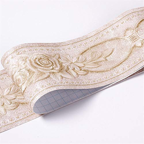 WMHDSJ Rose Gold Wallpaper Border self Adhesive Peel and Stick Wall Border Sticker Home Ceiling Decorative Border for Bathroom Living Room Kitchen 10.5cm X 500cm