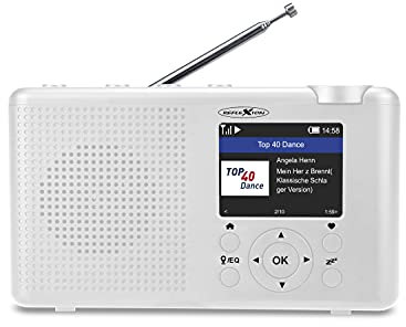 Reflexion TRA23I/WH, Tragbares Internet- Radio mit Internet- UKW- DAB-/DAB+ Radio (16 Watt) Farbdisplayanzeige, Netz- und Batteriebetrieb, 99 Senderspeicherplätze, Schwarz