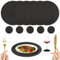 NAKIHOUSE 12er Set Tischsets Weihnachten Rund Schwarz Platzstes, Gewebte Tischsets Abwaschbar Platzsets mit Untersetzer, Hitzebeständig rutschfest Platzdeckchen für Hochzeit, Fest-34cm