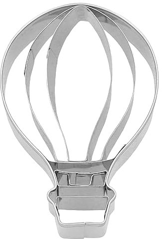 Birkmann - Stampino a forma di mongolfiera per tagliare e decorare biscotti, marzapane e fondente, in acciaio inox, lavabile in lavastoviglie, 6,5 cm