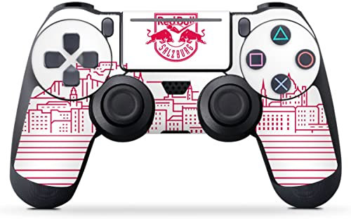 DeinDesign Skin kompatibel mit Sony Playstation 4 Slim Controller Folie Sticker Eishockey Skyline EC Red Bull Salzburg